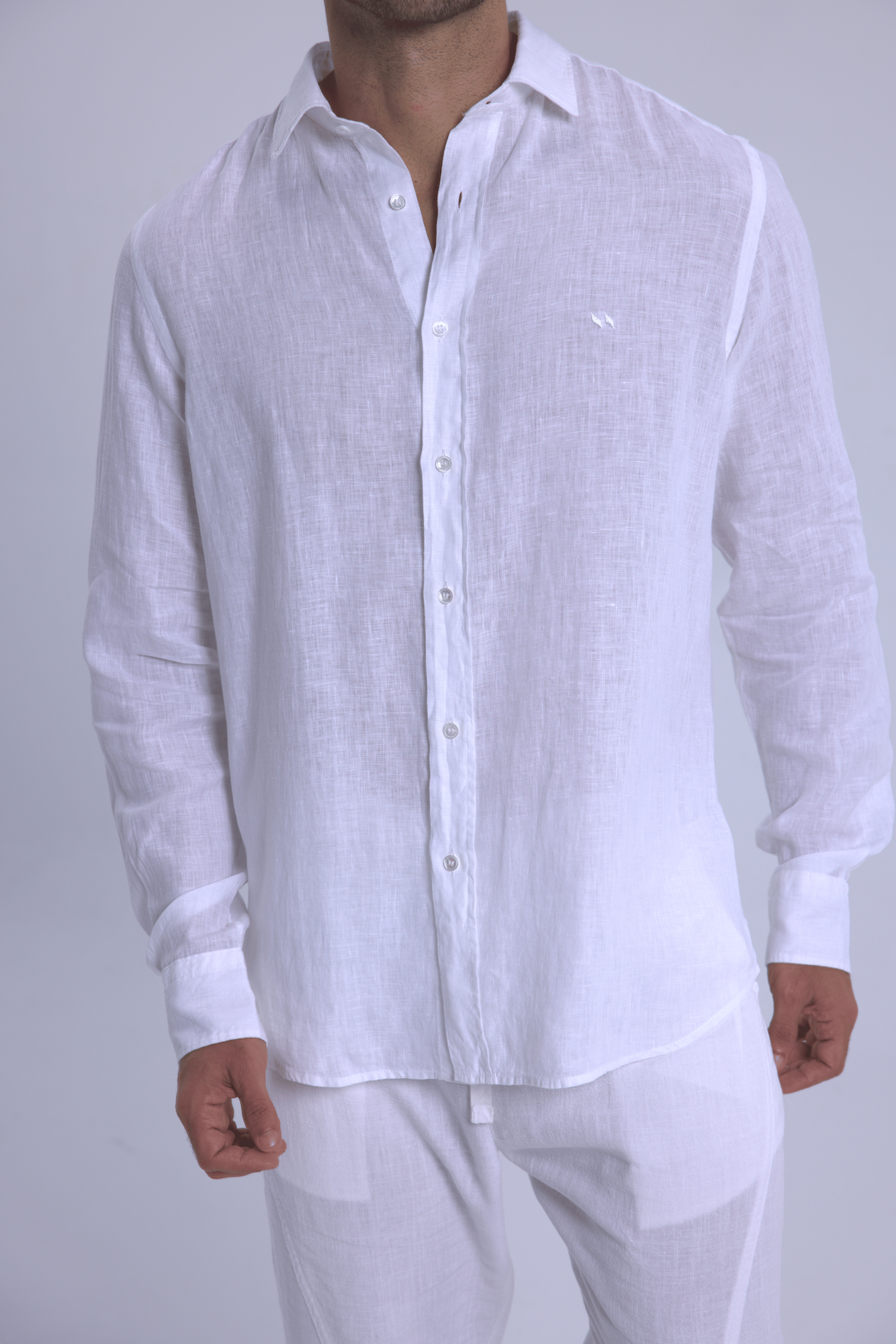 Long sleeve WHITE linen shirt