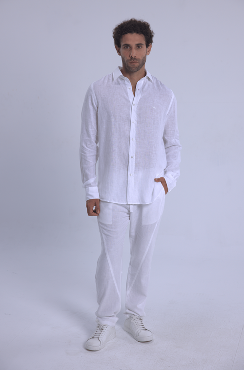 Long sleeve WHITE linen shirt