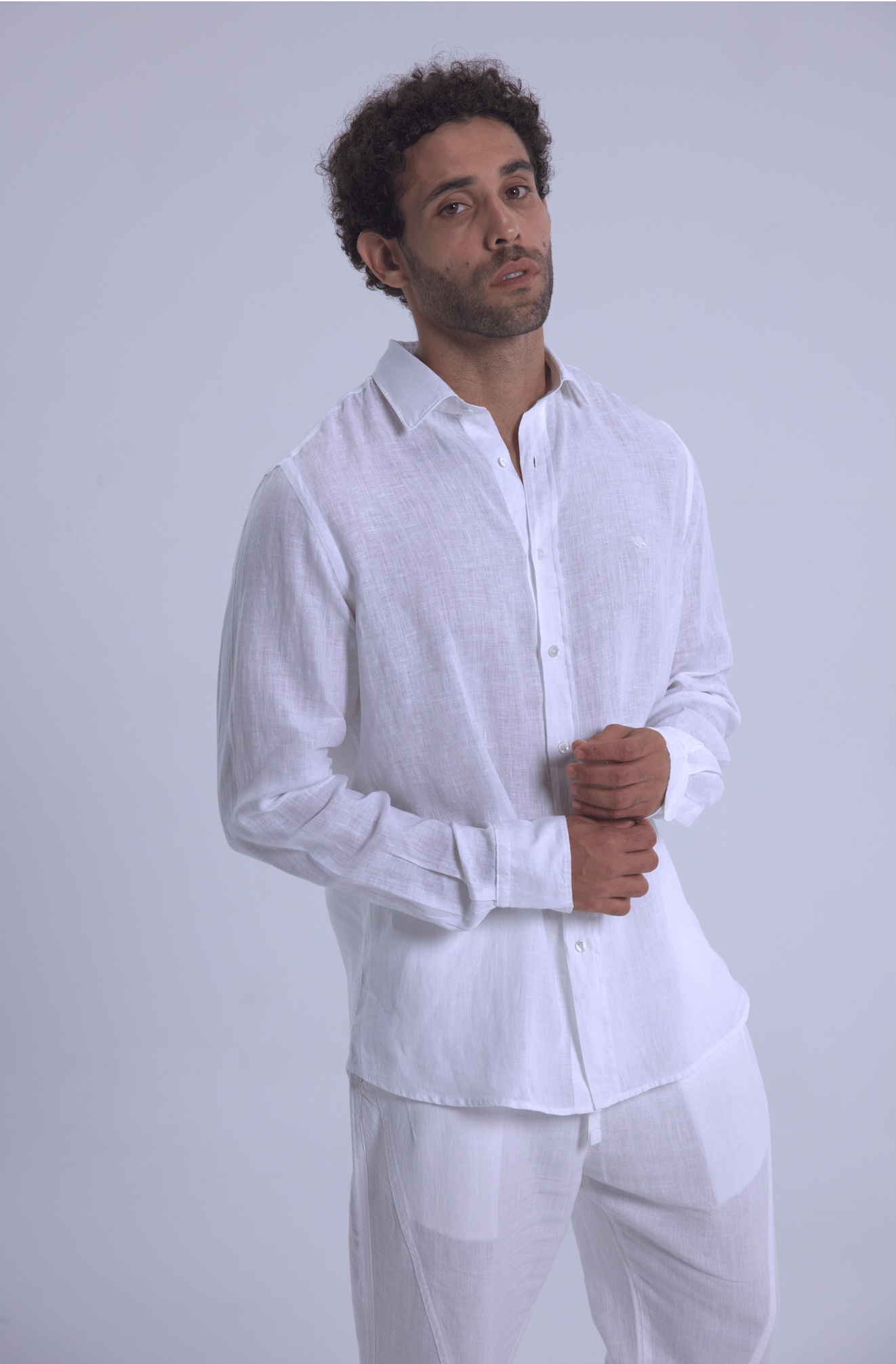 Long sleeve WHITE linen shirt