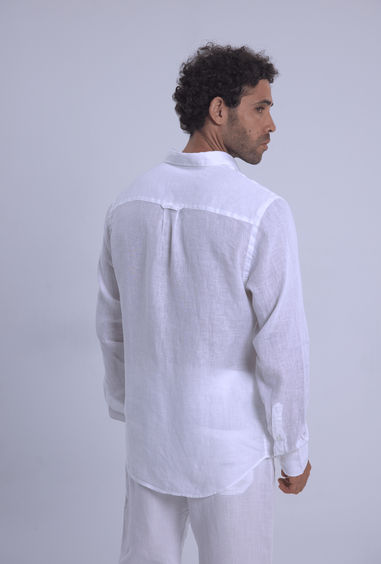 Long sleeve WHITE linen shirt