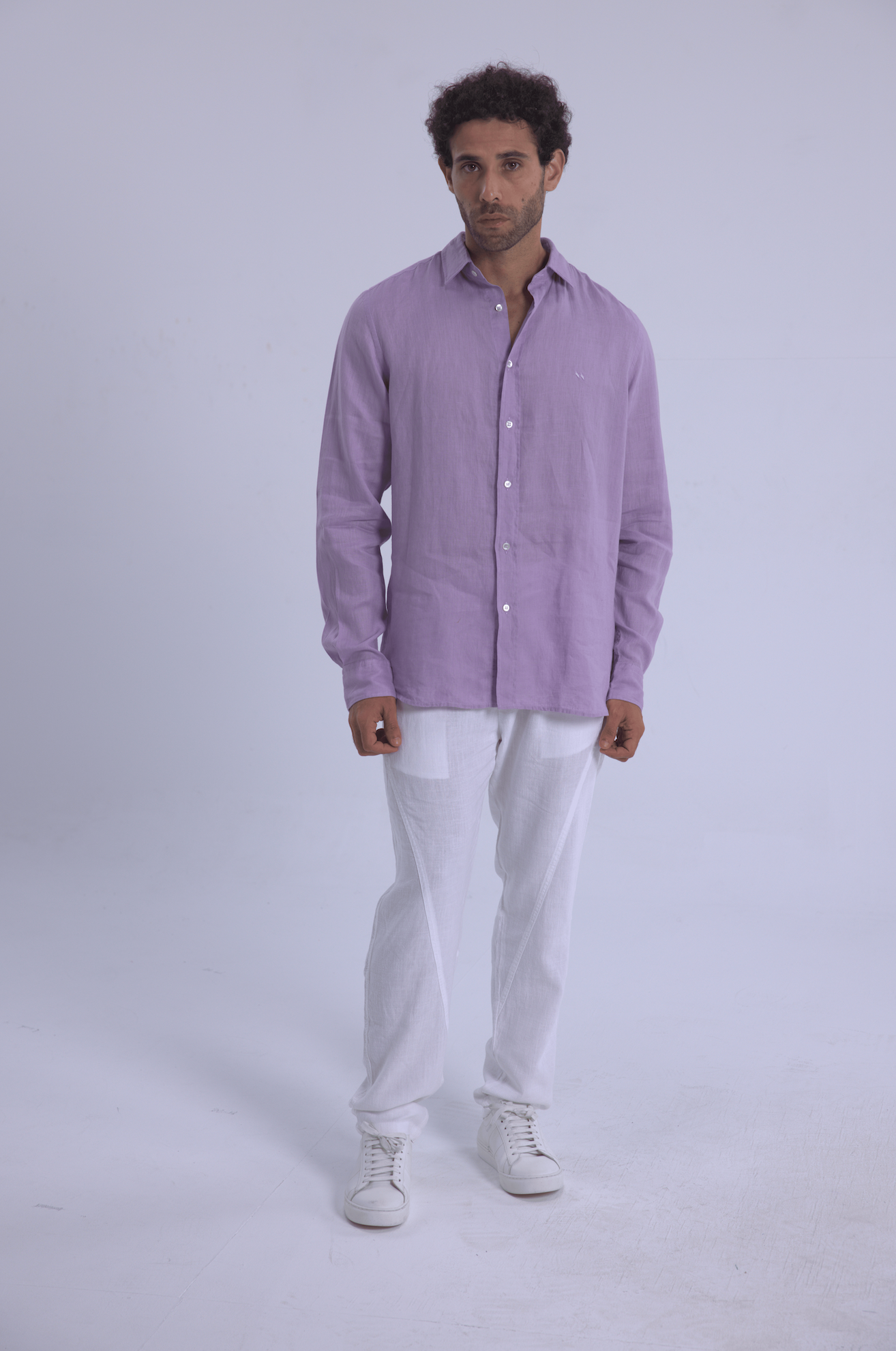 Long sleeve LAVANDER linen shirt