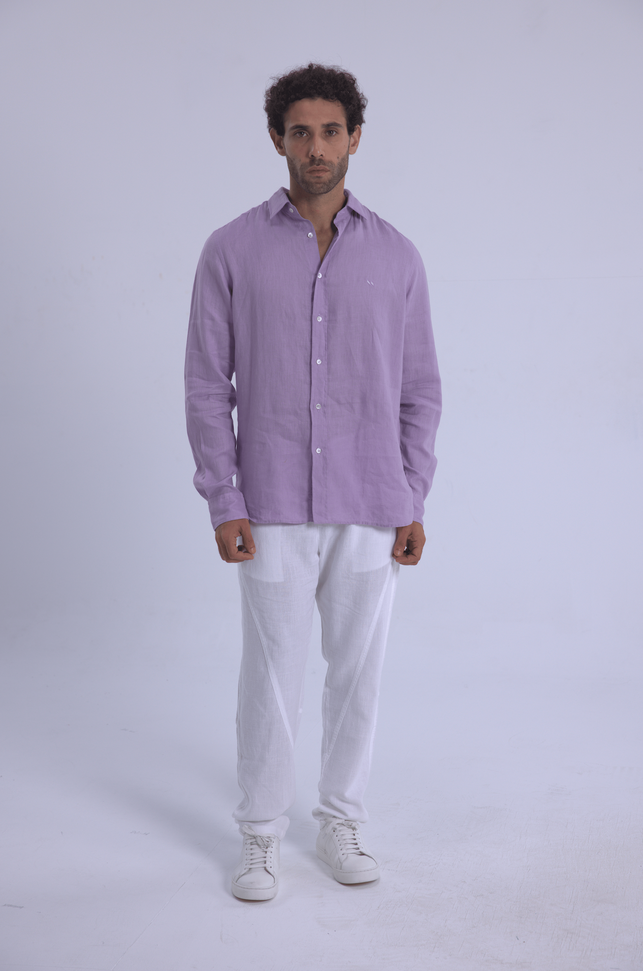 Long sleeve LAVANDER linen shirt
