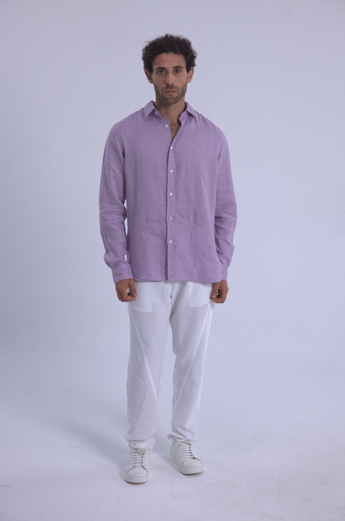 Long sleeve LAVANDER linen shirt