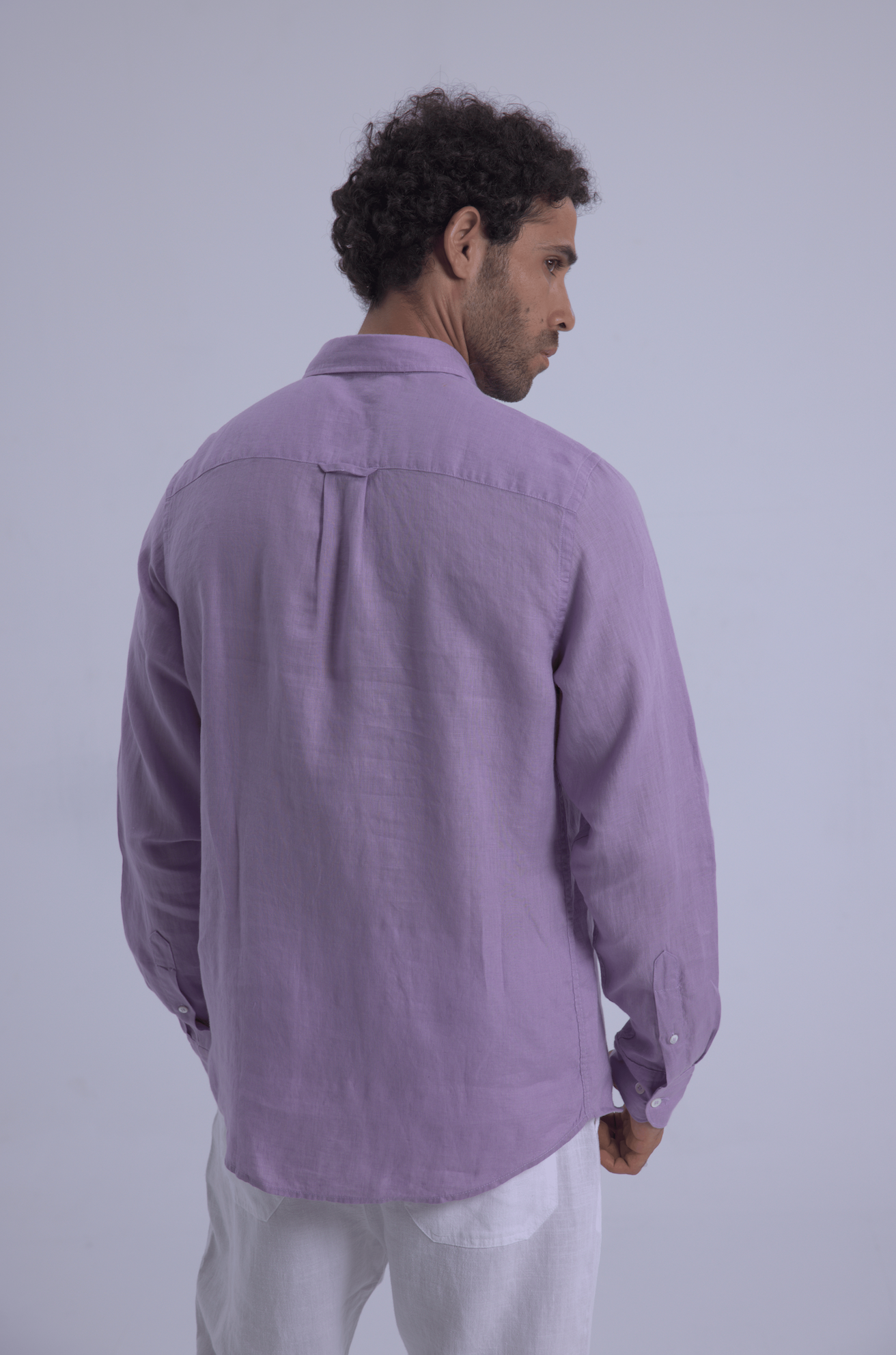 Long sleeve LAVANDER linen shirt